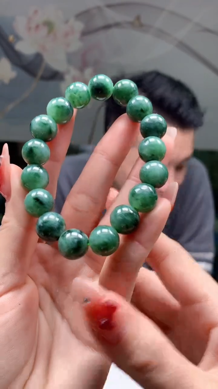 【闪购商品】定制翡翠未镶嵌1044ry-毛货手串37