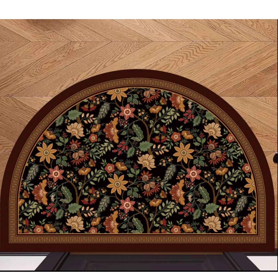 【防滑黑科技】田园碎花美式复古入户门地垫进门脚垫半圆形浴室地垫