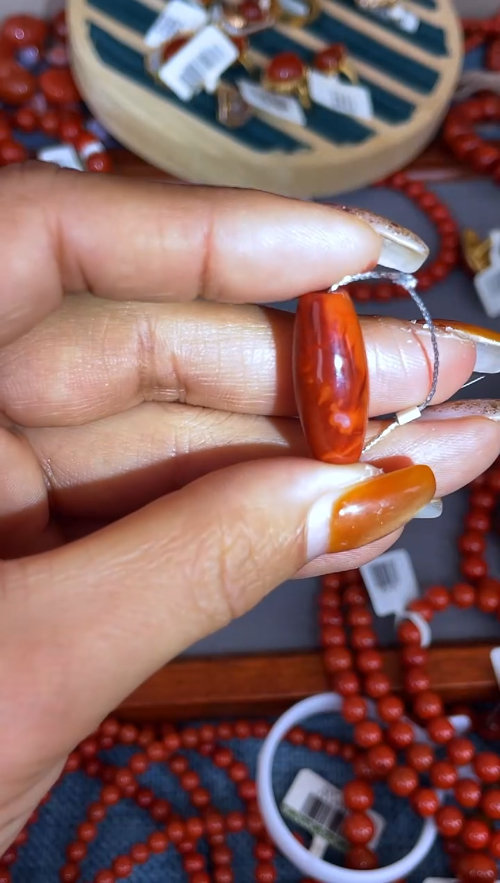 未镶嵌配饰南红玛瑙N76凉山瓦西料桶珠