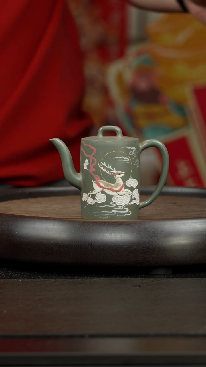 【闪购商品】紫砂茶杯紫砂壶 泥绘 一路发