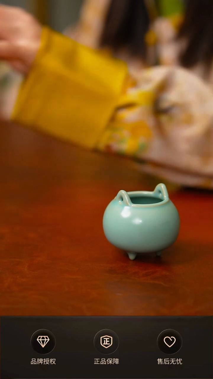 仿古支钉迷你胖香炉不完美 简装