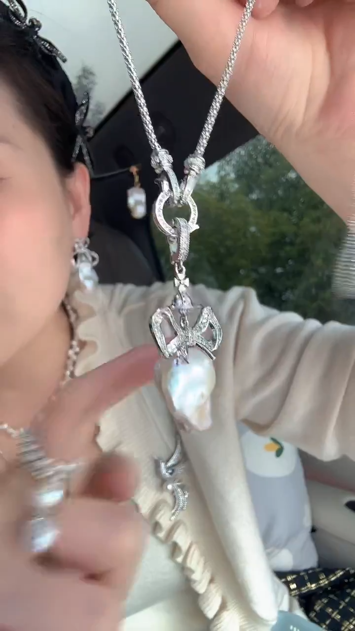 吊坠(不含链)未镶嵌淡水珍珠蝴蝶结土星大肚子吊坠