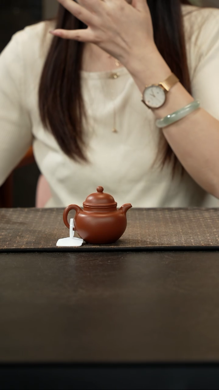 茶壶紫砂朱泥掇球壶70cc