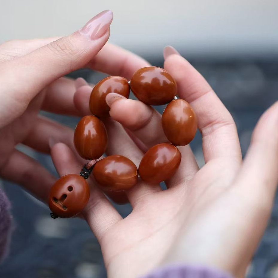 YESHAN 也山铁核手捻 十年老核爆红铁核橄榄核素串文玩