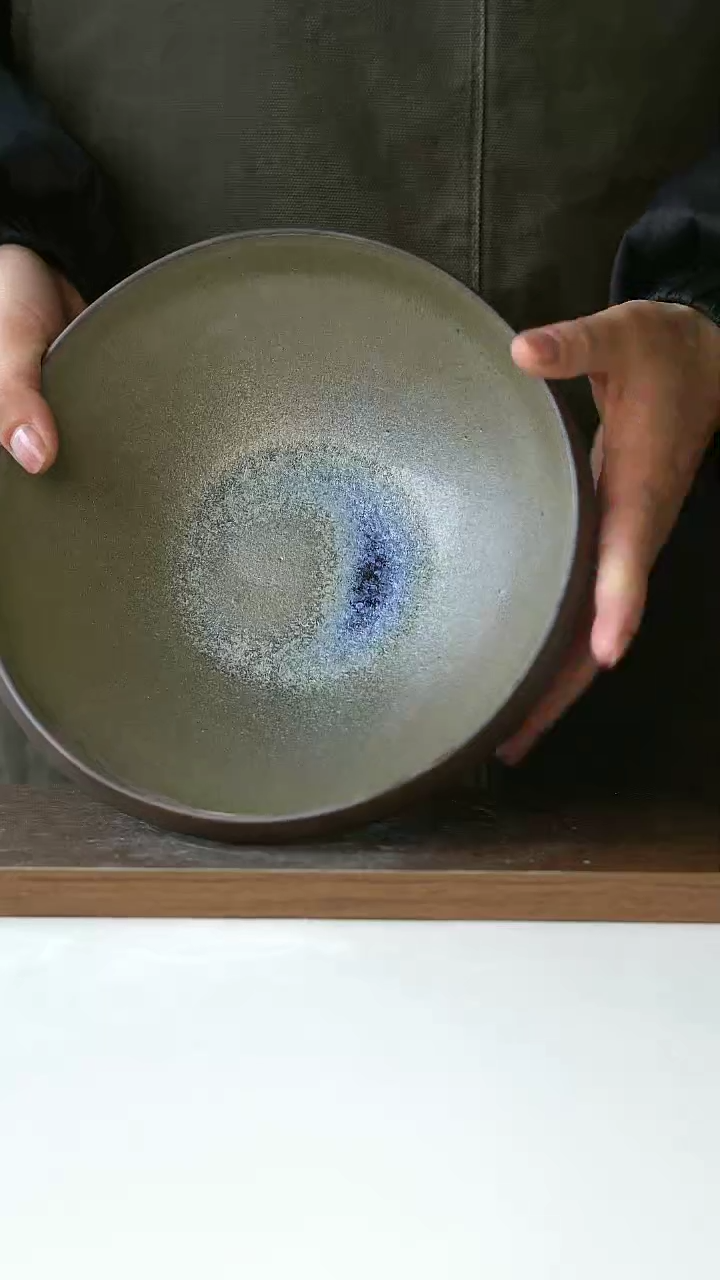 【闪购商品】陶瓷440窑变元宝碗20cm瑕疵@4-2@