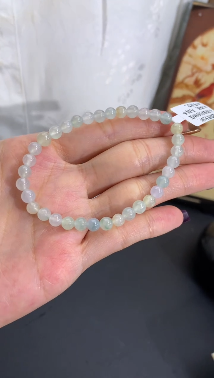 未镶嵌手串翡翠卡4.8-5.8mm