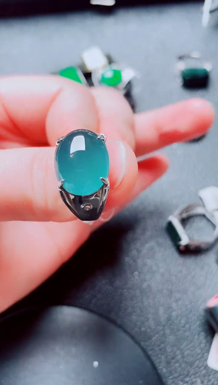 银S925镶嵌戒指翡翠111