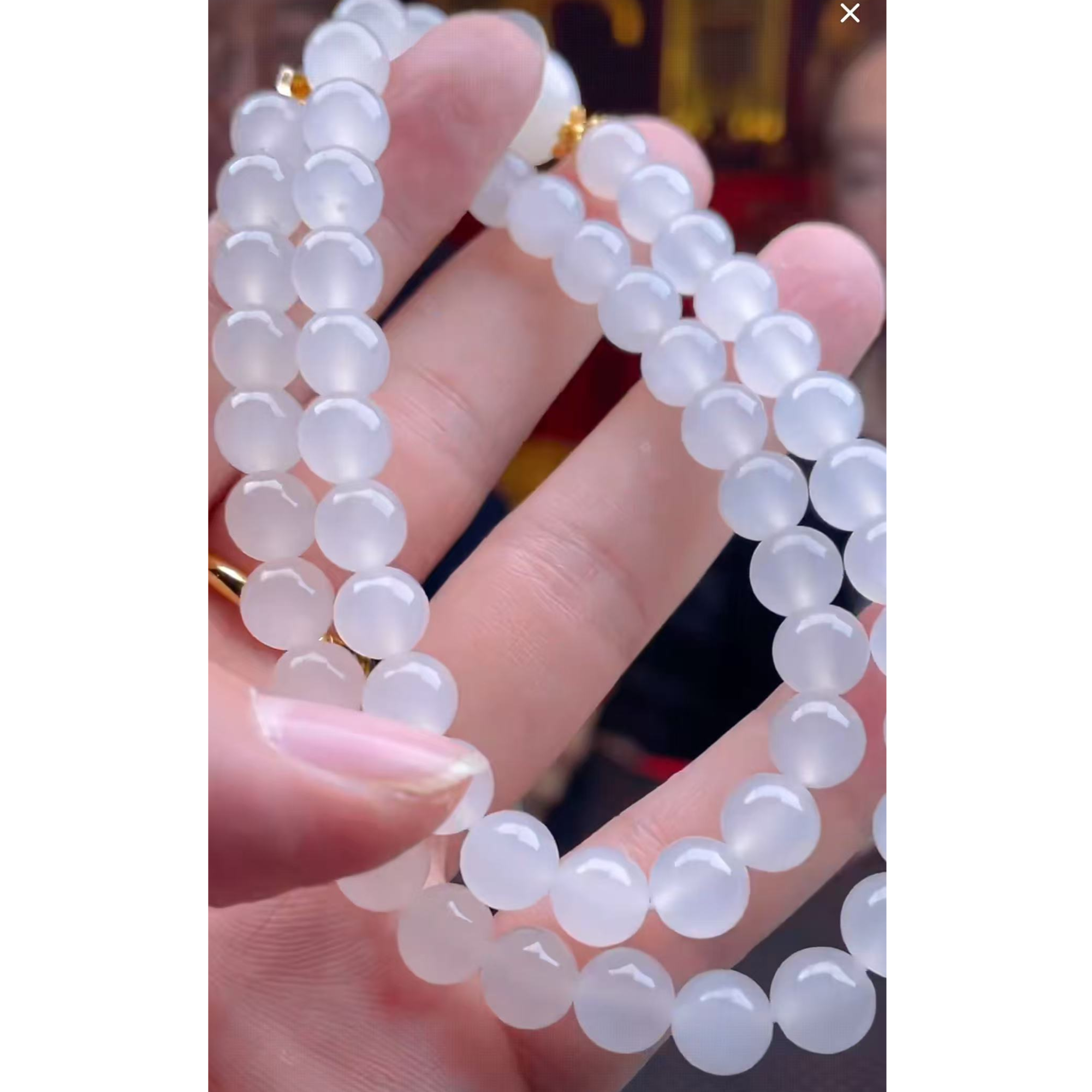 【玉经纶】160159/Q31-和田玉珠链-多样性发其一