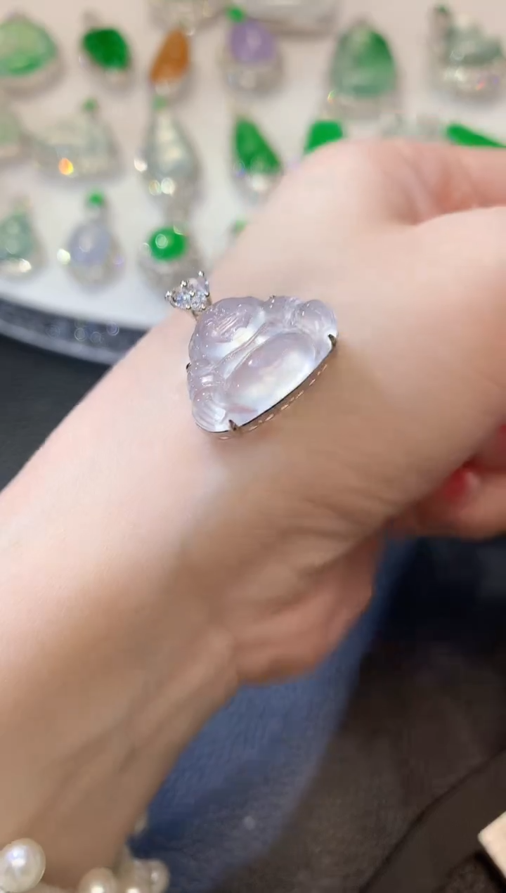 【闪购商品】翡翠吊坠(不含链)18K金镶嵌A16 多样性发货一件