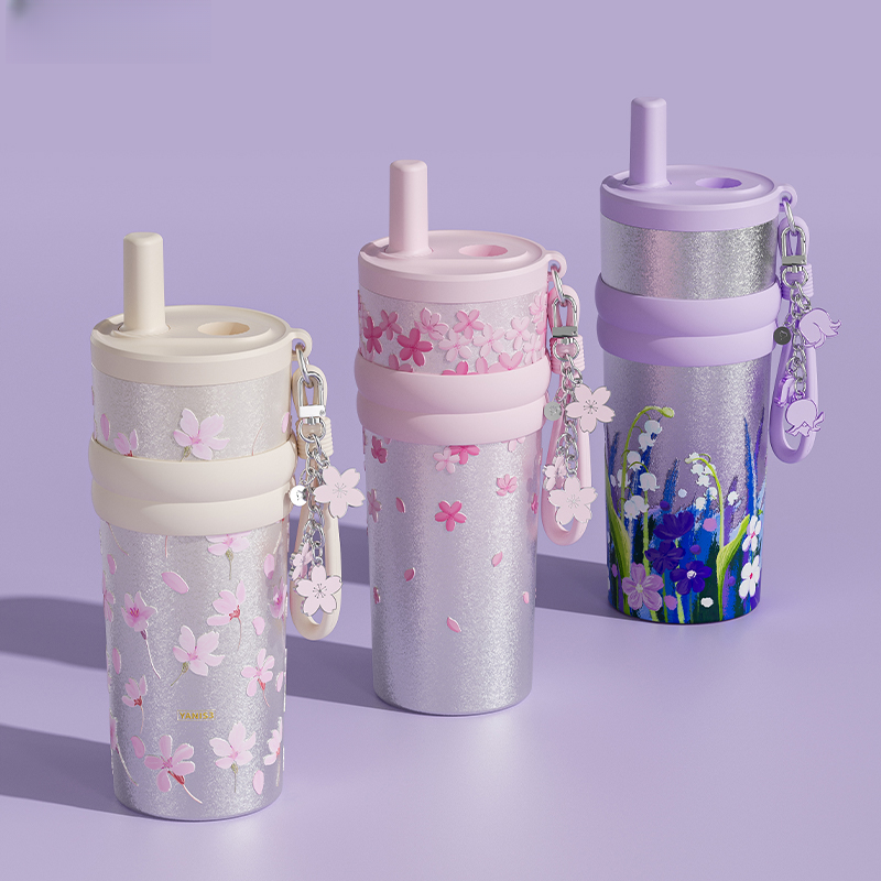 【安之姐YANIS3专场】圈层纯钛吸管杯抑菌保鲜大容量保温杯550ML