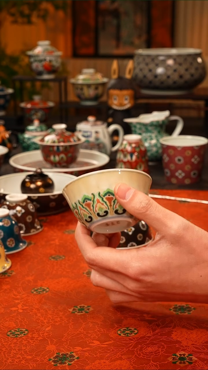 ?***李设色窑金刚经杯111