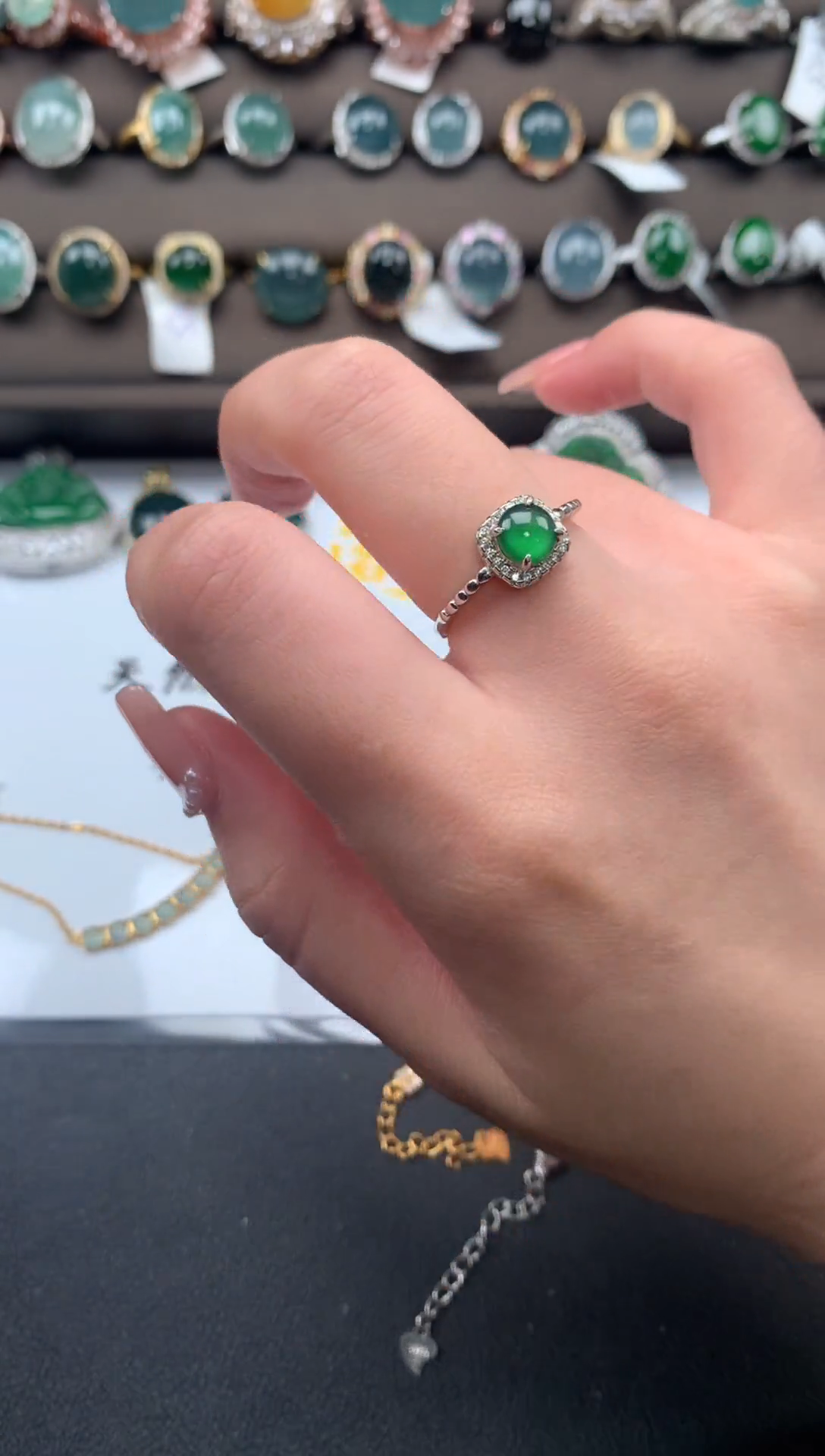 【闪购商品】翡翠戒指银S925镶嵌41241