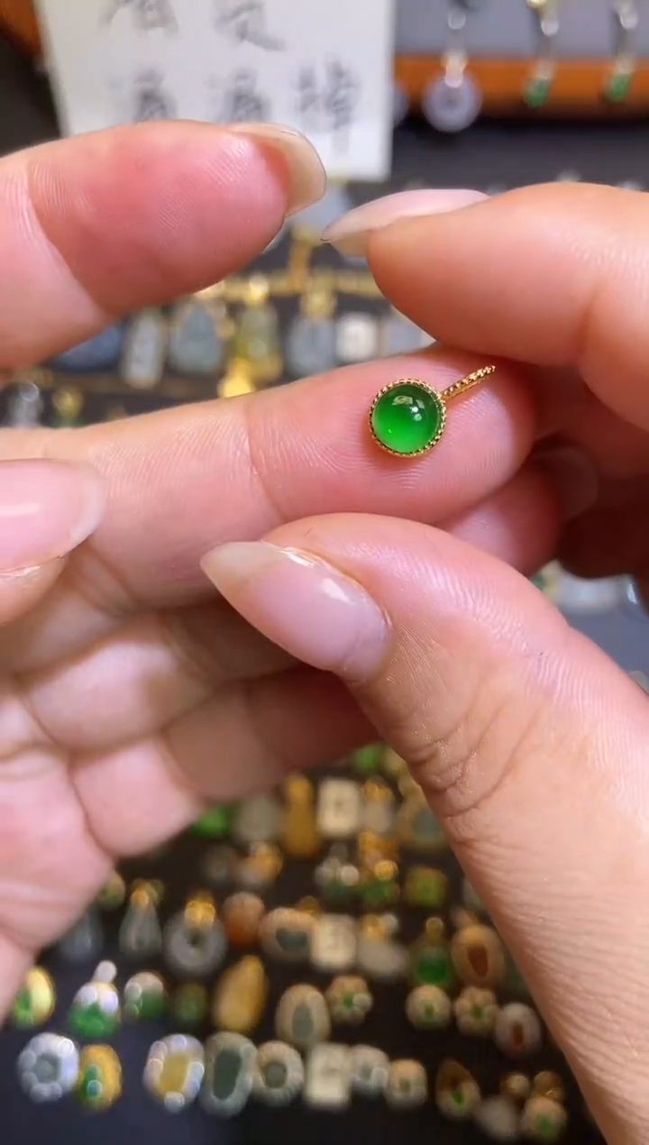 翡翠银S925镶嵌吊坠(不含链)1