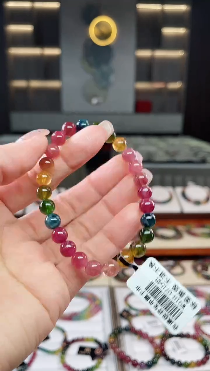 未镶嵌老矿碧玺单圈手串7mm+碧玺（多样性发一条）T