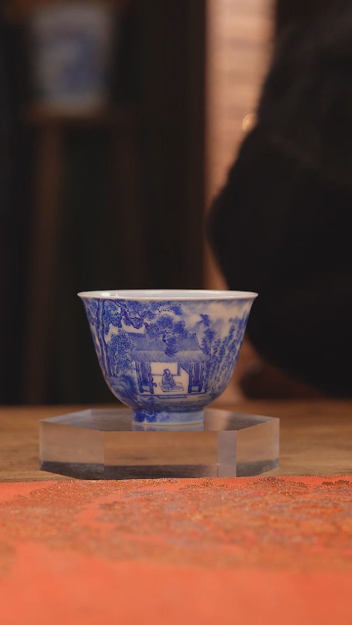 【闪购商品】杯恒垣山房 对竹图花神杯