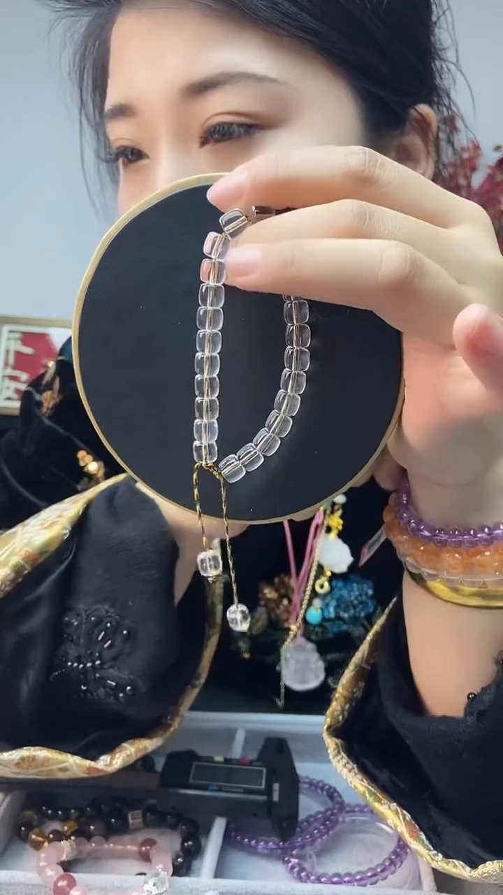 【闪购商品】水晶手链未镶嵌天然白水晶手链8mm+