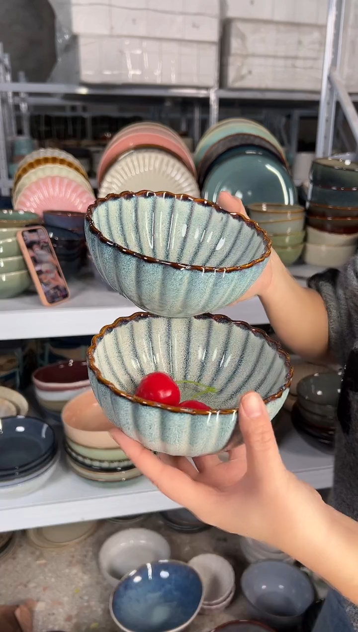 陶瓷外贸尾货瑕疵满20包邮X2米饭碗Q2D