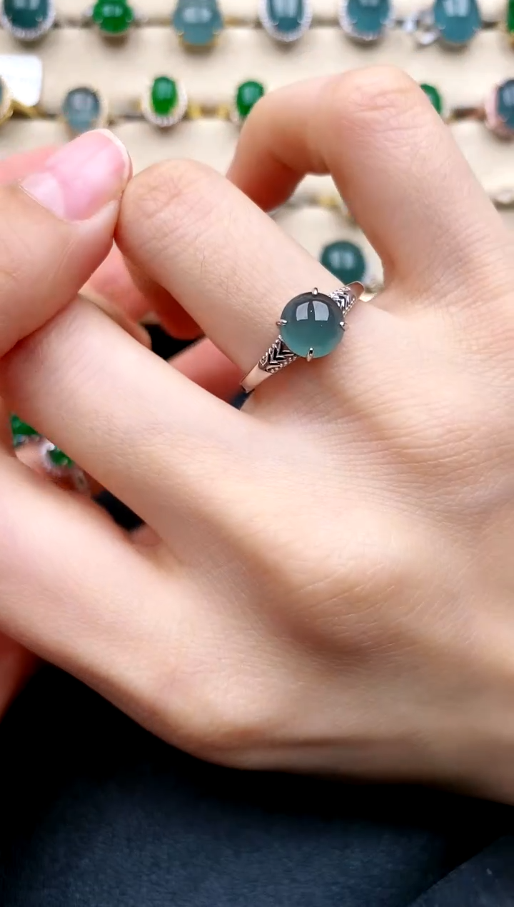 【闪购商品】翡翠戒指银S925镶嵌....
