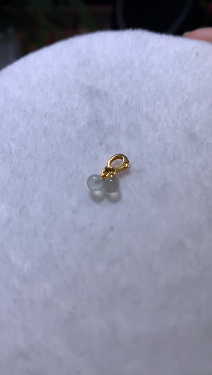 【闪购商品】定制翡翠18K金镶嵌珠子滴流680+0