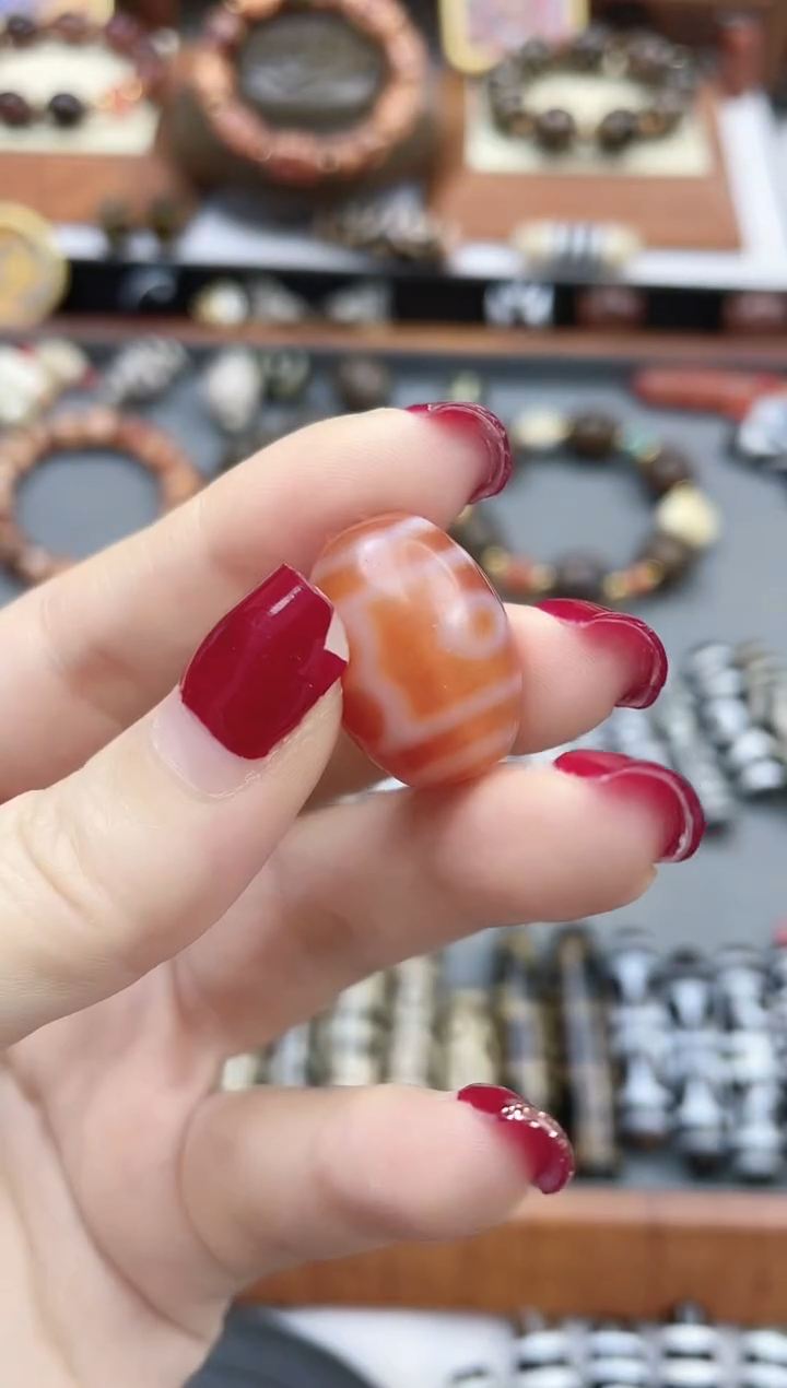 【闪购商品】玛瑙/玉髓珠珠未镶嵌红肉三眼