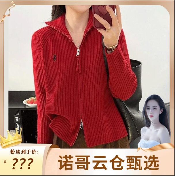 拉链半高领打底针织衫女2025春秋季高级感气质毛衣开衫外套A3-31