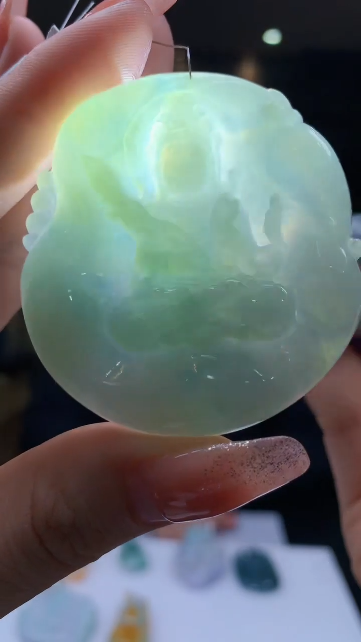 【闪购商品】定制翡翠未镶嵌1074-毛货挂件7