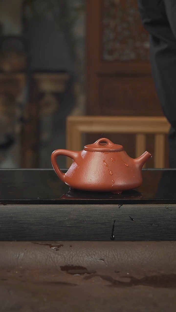 茶壶紫砂子冶石瓢，朱泥，150cc