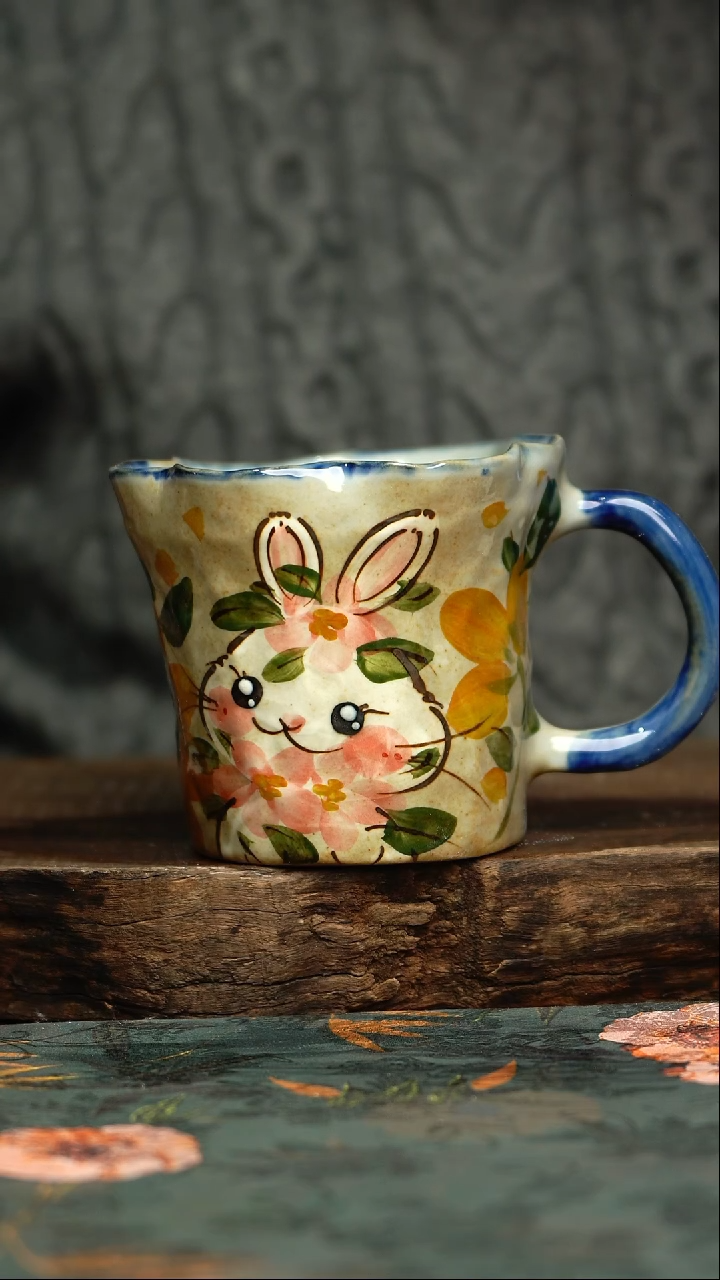 【闪购商品】杯釉下彩手工手绘同款陶器