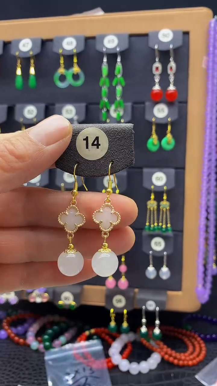 【闪购商品】玛瑙/玉髓耳环银S925镶嵌耳坠