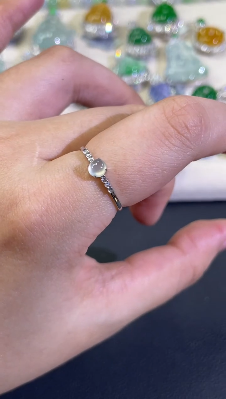 18K金镶嵌戒指翡翠A559|980