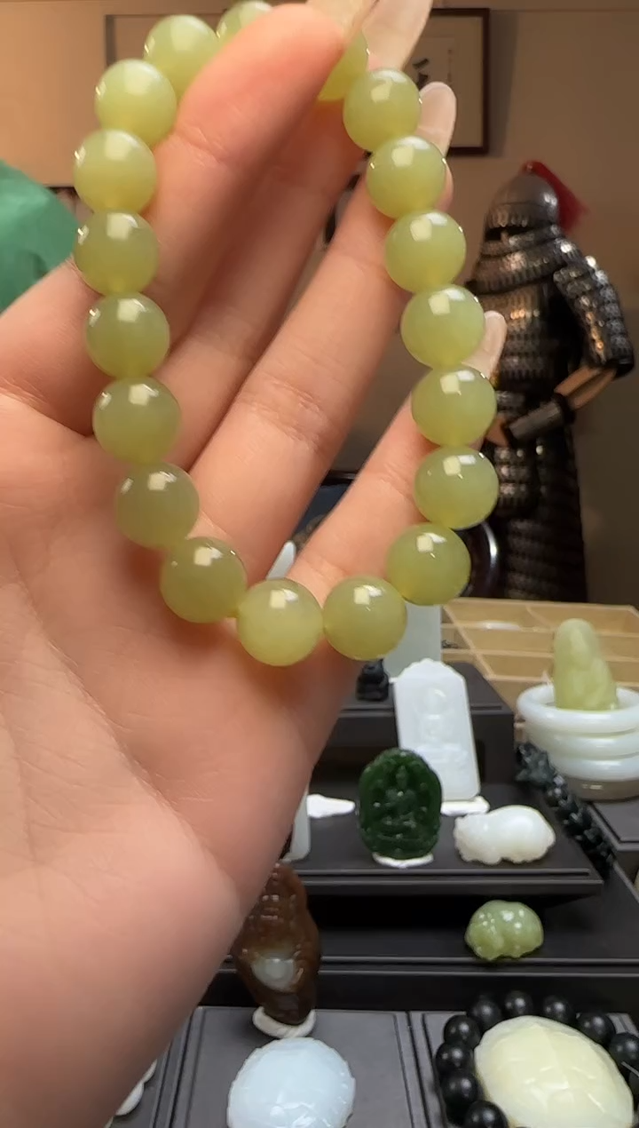 【闪购商品】和田玉黄口圆珠未镶嵌手串