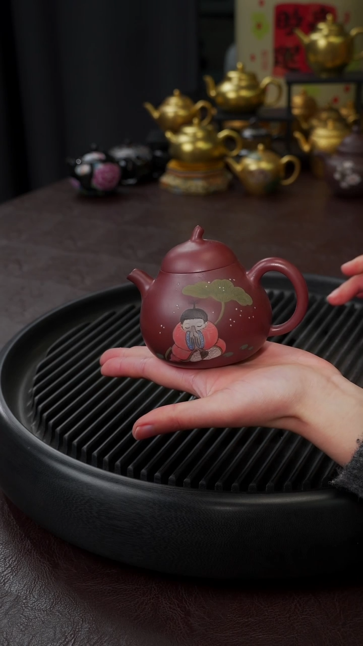 【闪购商品】杯【宜景窑紫砂】手绘壶16