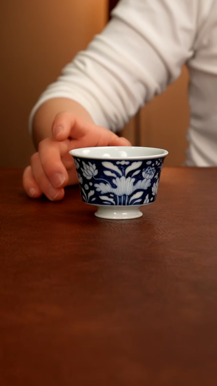 摆件陶景德镇瓷器，青花瓷手绘茶具~