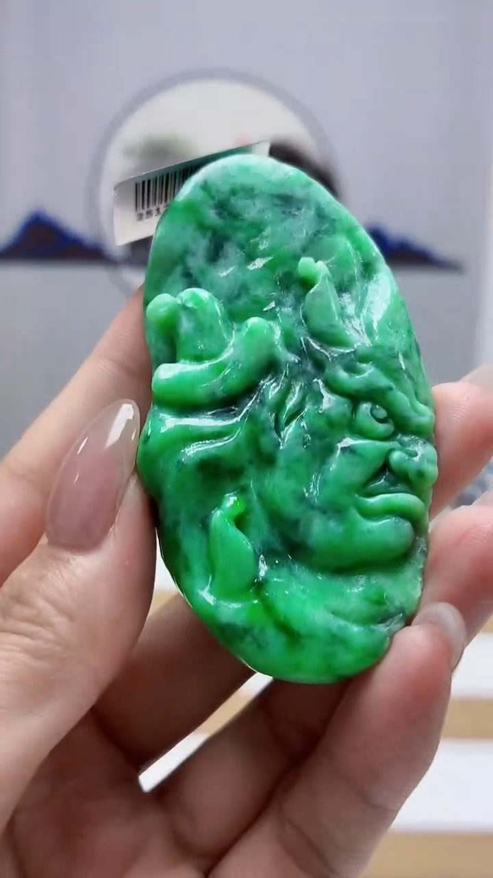 未镶嵌定制翡翠5160MM-毛货挂件32