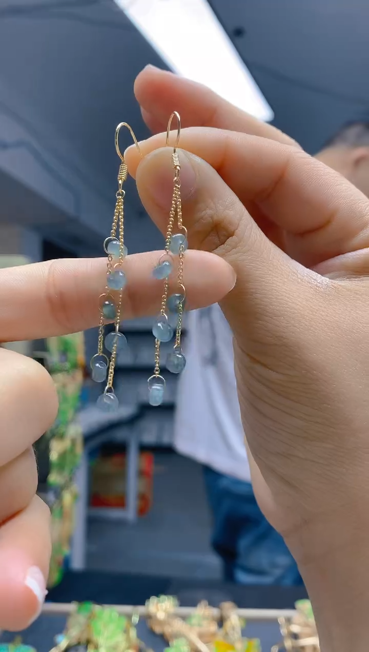 【闪购商品】翡翠耳饰合金0252翡翠耳钩