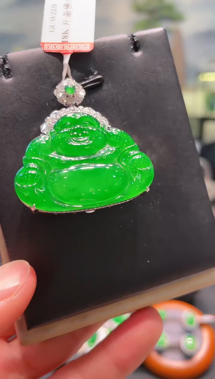 【闪购商品】翡翠颈饰18K金镶嵌A68天然A货翡翠