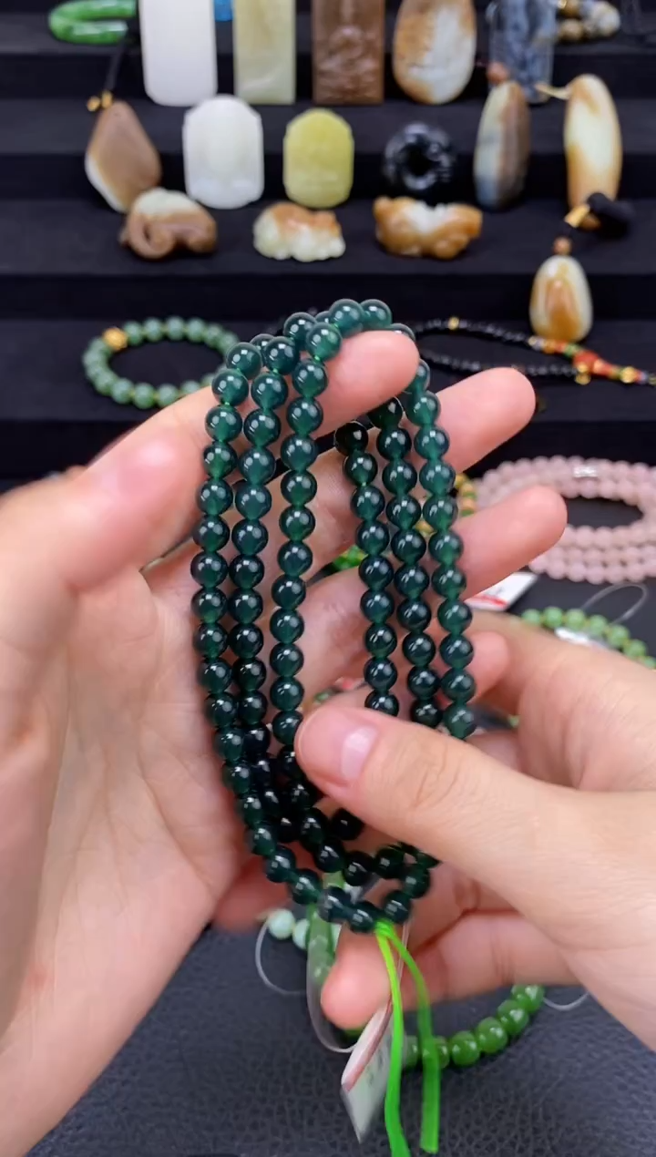 未镶嵌挂件翡翠6mm圆珠108