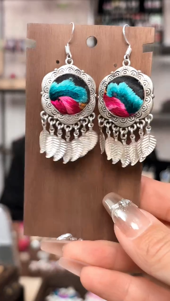 【闪购商品】织绣织绣民族风老绣日常必备耳饰328