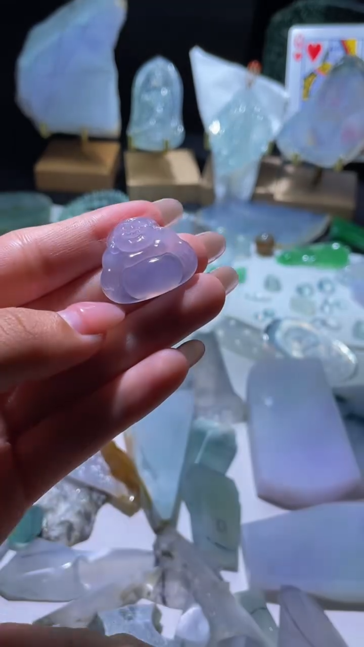 定制翡翠未镶嵌冰紫佛公
