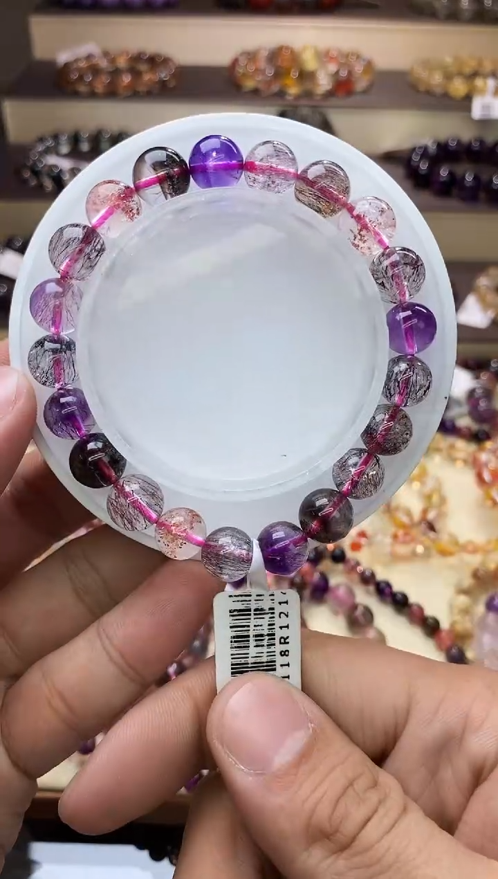 【闪购商品】水晶手链未镶嵌黑加仑超七单圈9m+