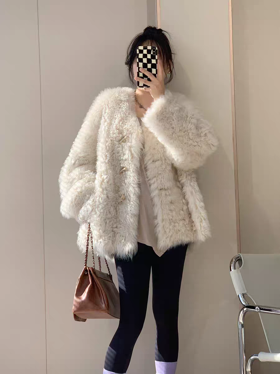 汐家精选气质百搭毛毛外套直播间扣号拍请勿乱拍