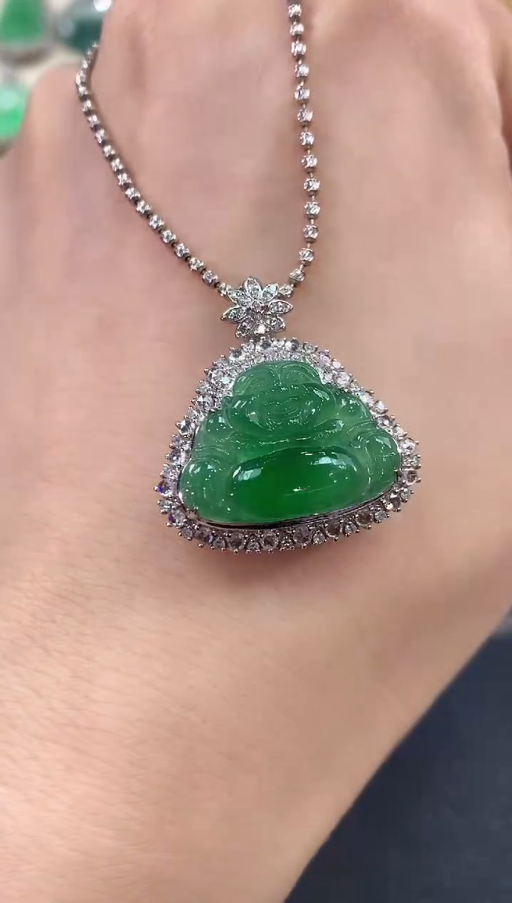 【闪购商品】翡翠吊坠(不含链)18K金镶嵌C75           