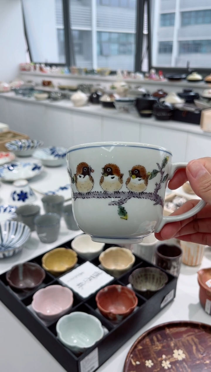 【闪购商品】瓷片雀戏枝头马克杯