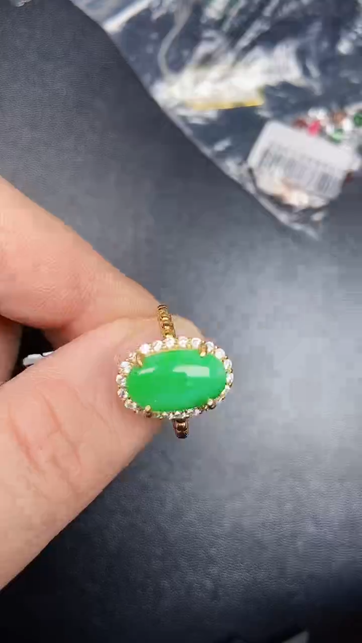 银S925镶嵌戒指翡翠9700