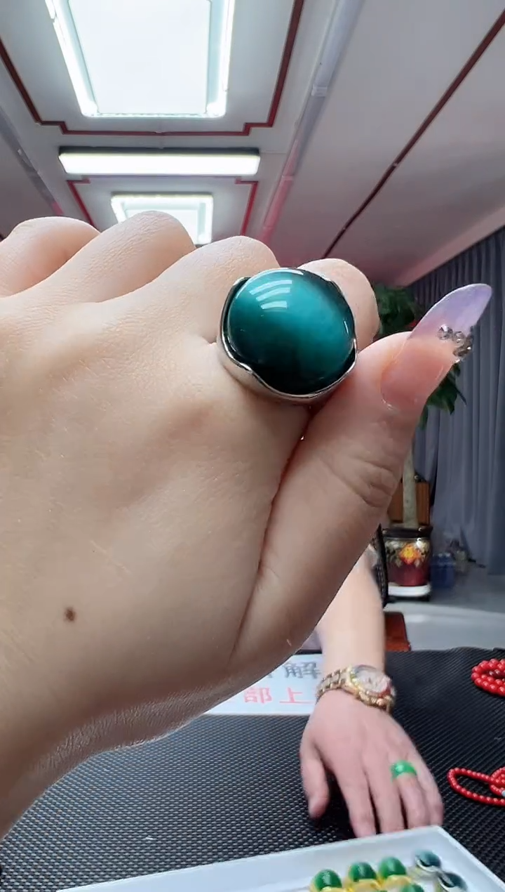 【闪购商品】猫眼戒指未镶嵌蓝猫/多样性发货其中发一