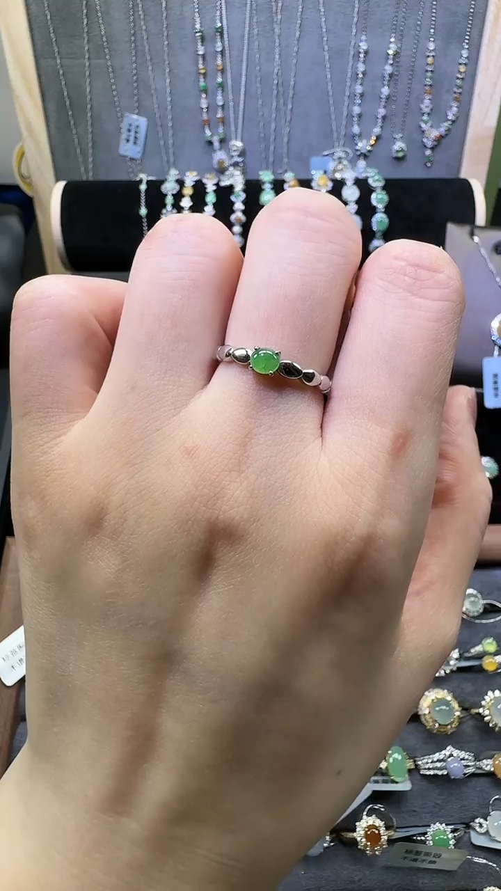 银S925镶嵌戒指翡翠戒指18