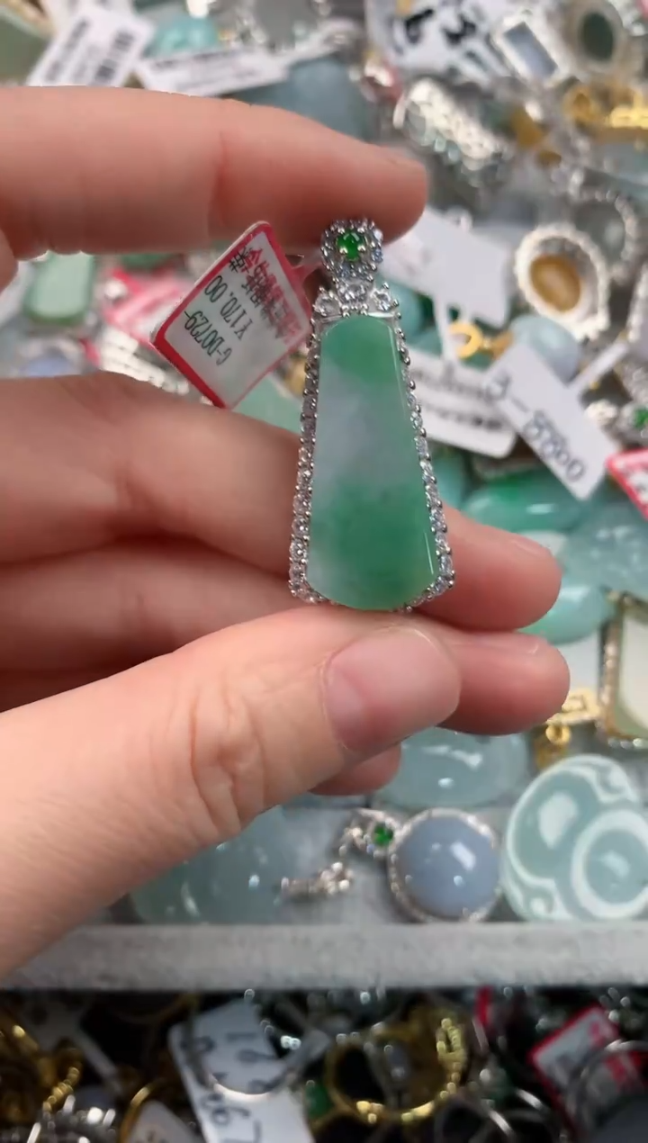 银S925镶嵌戒指翡翠12  1