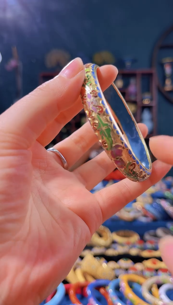 【闪购商品】非遗绝技 景泰蓝金地手镯