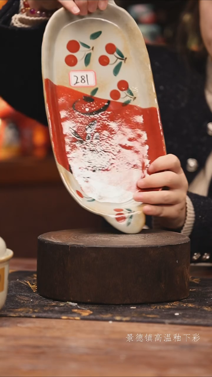 陶瓷景德镇高温釉下手绘陶瓷@L281@