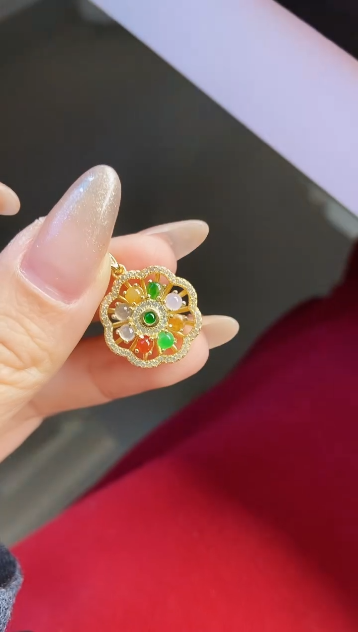 颈饰银S925镶嵌翡翠12